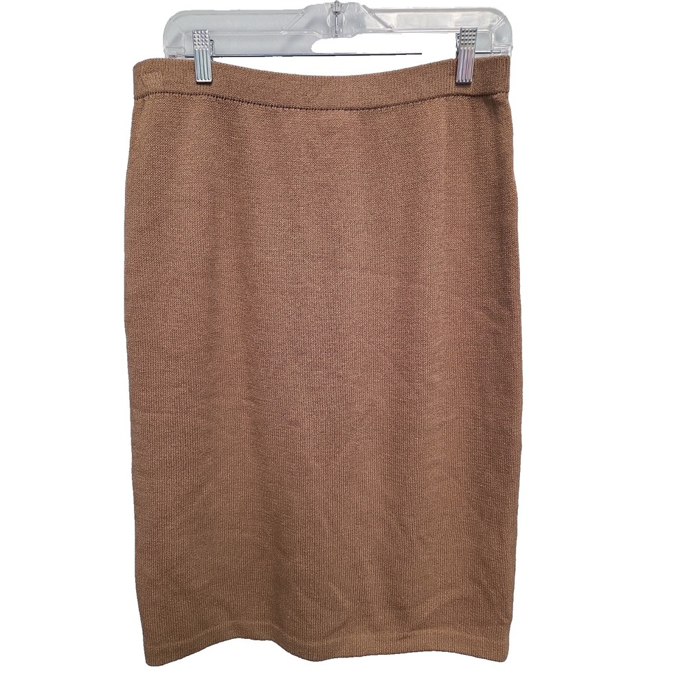 ST JOHN COLLECTION BY MARIE GRAY BEIGE/TAN WOMENS 12 KNIT PENCIL SKIRT